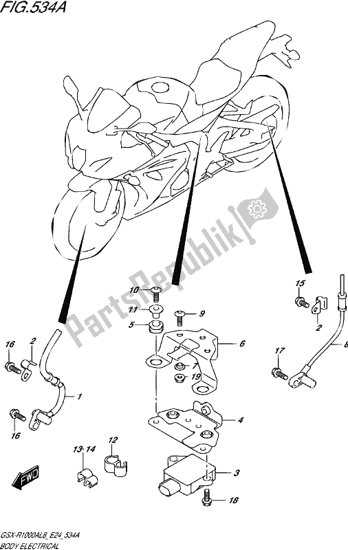 Todas as partes de Body Electrical (gsx-r1000al8 E24) do Suzuki Gsx-r 1000A 2018