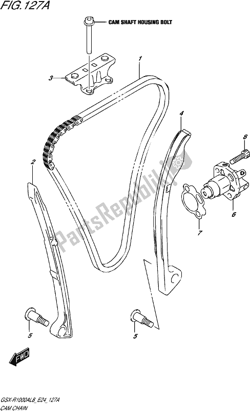 All parts for the Cam Chain of the Suzuki Gsx-r 1000A 2018