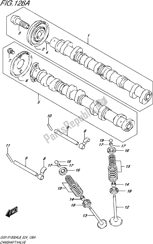 All parts for the Camshaft/valve of the Suzuki Gsx-r 1000A 2018