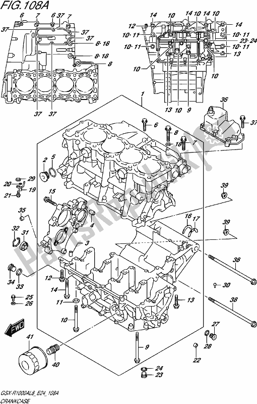 All parts for the Crankcase of the Suzuki Gsx-r 1000A 2018