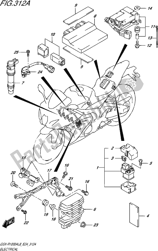 All parts for the Electrical (gsx-r1000al8 E24) of the Suzuki Gsx-r 1000A 2018