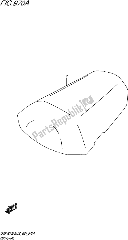 All parts for the Optional (seat Tail Box) of the Suzuki Gsx-r 1000A 2018
