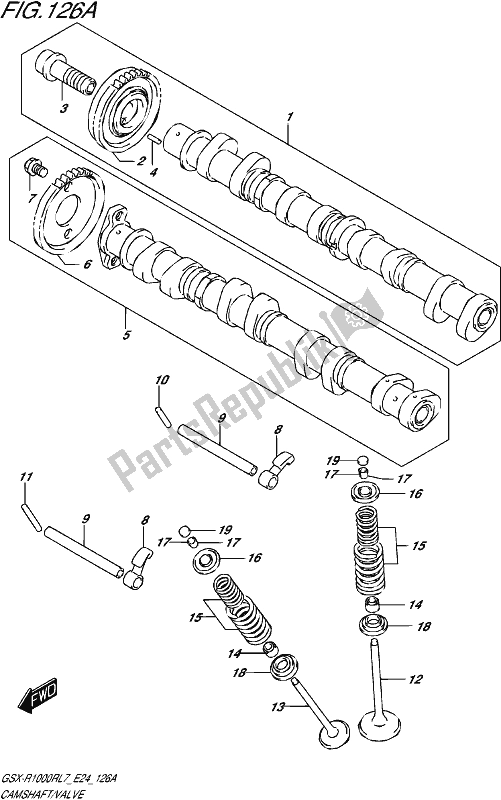 All parts for the Camshaft/valve of the Suzuki Gsx-r 1000R 2017