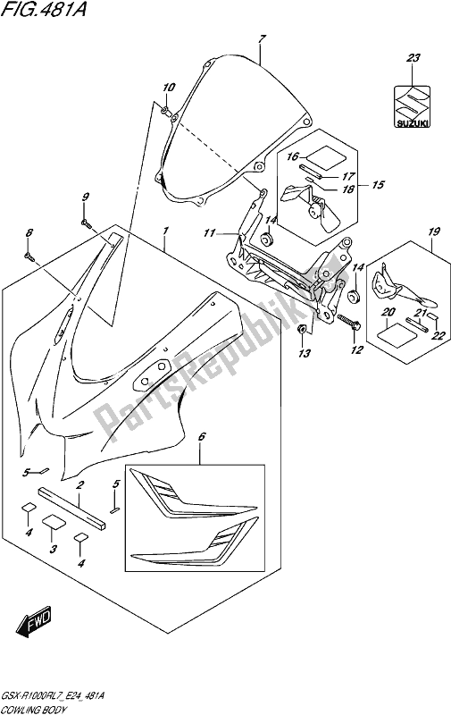 All parts for the Cowling Body (gsx-r1000rl7 E24) of the Suzuki Gsx-r 1000R 2017