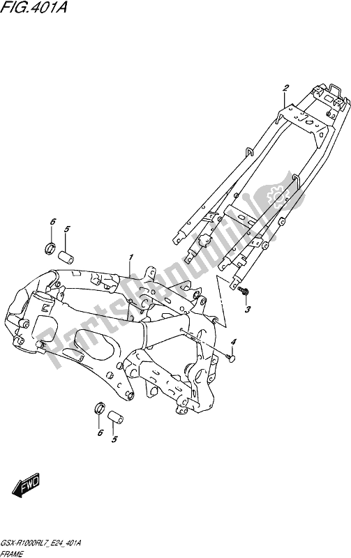 All parts for the Frame of the Suzuki Gsx-r 1000R 2017