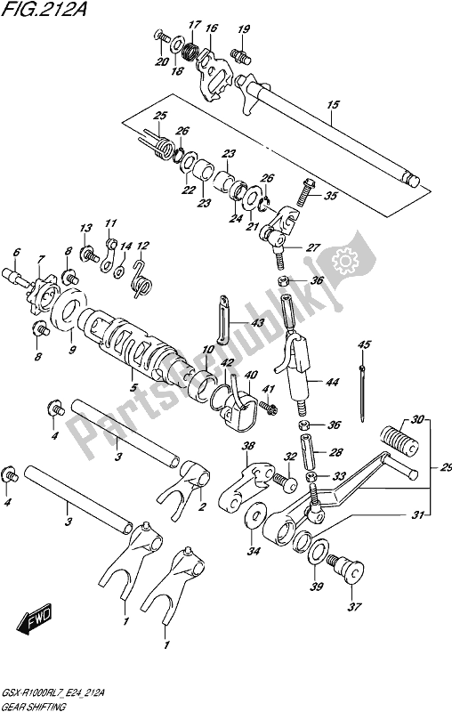 All parts for the Gear Shifting of the Suzuki Gsx-r 1000R 2017