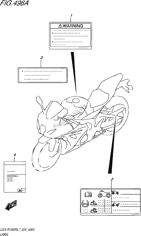 All parts for the Label of the Suzuki Gsx-r 1000R 2017