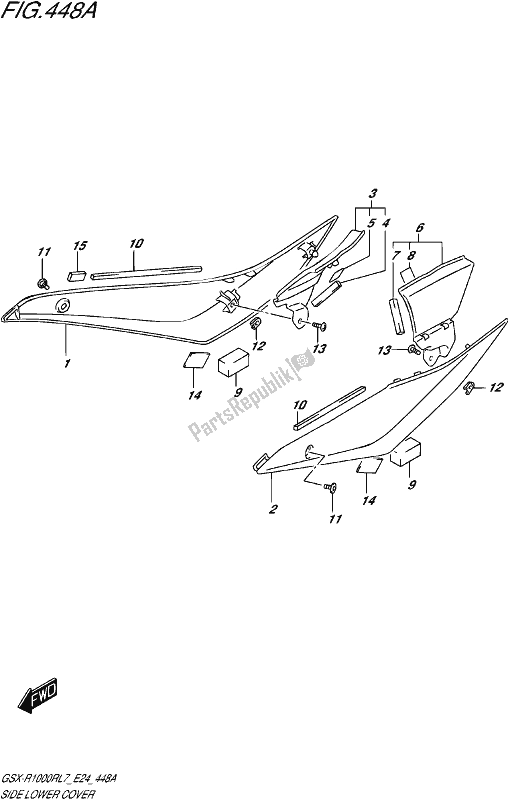 All parts for the Side Lower Cover (gsx-r1000rl7 E24) of the Suzuki Gsx-r 1000R 2017