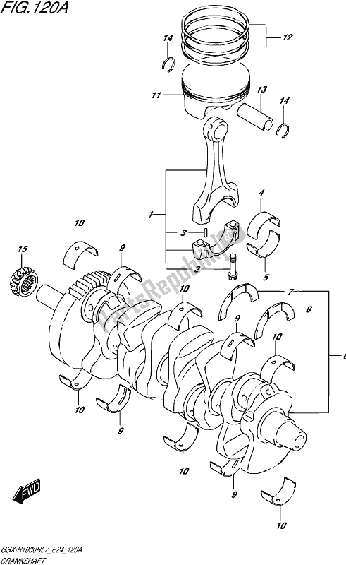 All parts for the Crankshaft of the Suzuki Gsx-r 1000 RZ 2017