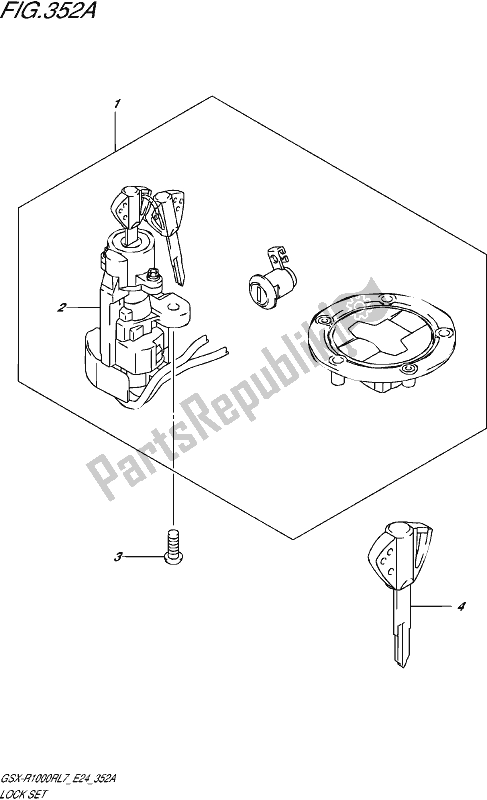 All parts for the Lock Set of the Suzuki Gsx-r 1000 RZ 2017