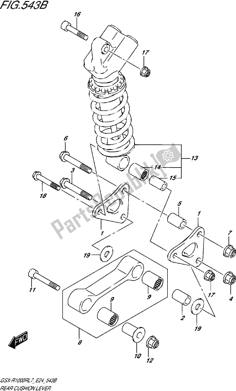 All parts for the Rear Cushion Lever (gsx-r1000rzl7 E24) of the Suzuki Gsx-r 1000 RZ 2017