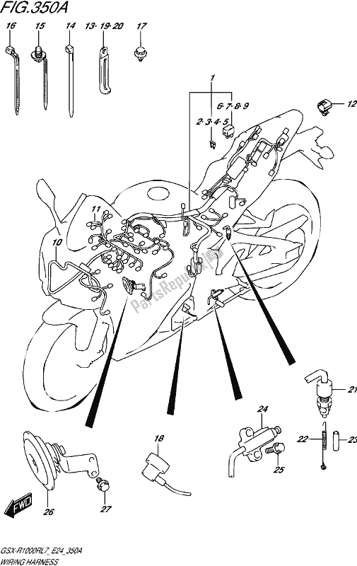 Tutte le parti per il Cablaggio Elettrico del Suzuki Gsx-r 1000 RZ 2017