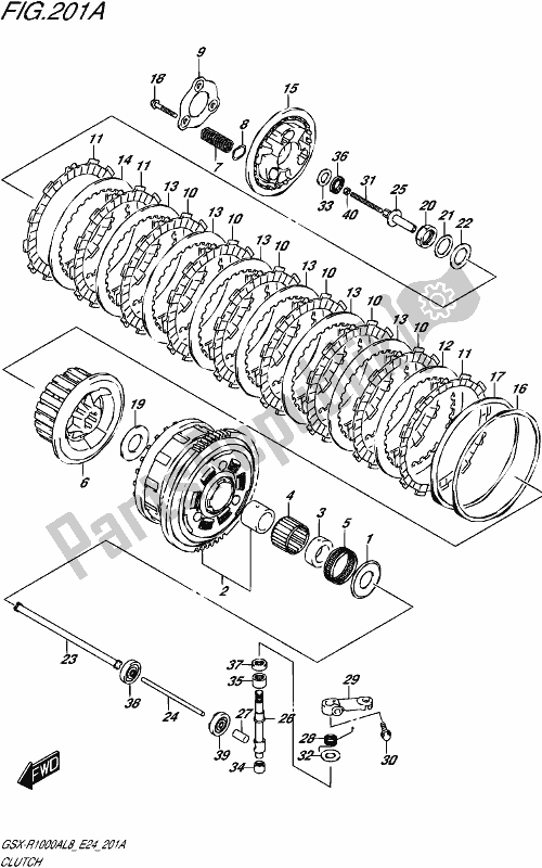 All parts for the Clutch of the Suzuki Gsx-r 1000 RZ 2018