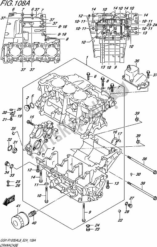All parts for the Crankcase of the Suzuki Gsx-r 1000 RZ 2018