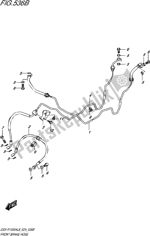 Tutte le parti per il Front Brake Hose (gsx-r1000rzal8 E24) del Suzuki Gsx-r 1000 RZ 2018