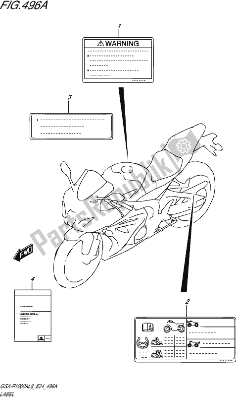 Todas as partes de Rótulo do Suzuki Gsx-r 1000 RZ 2018