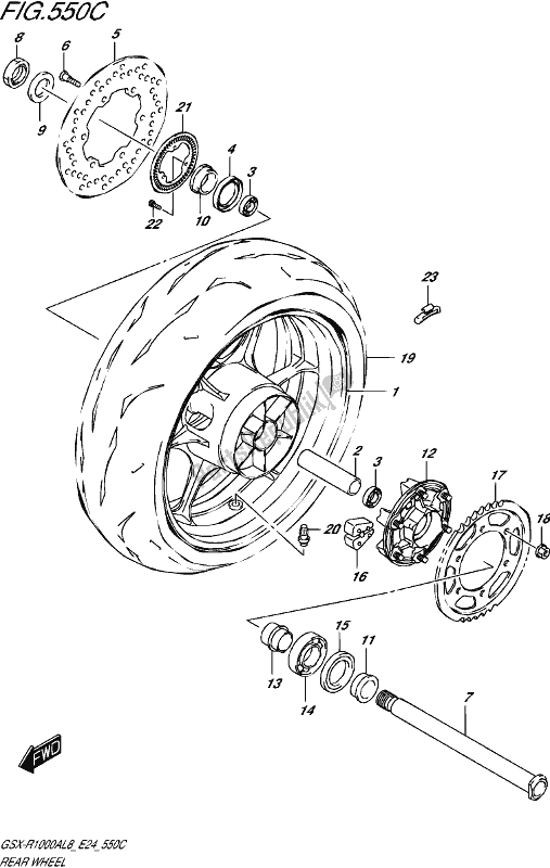 Wszystkie części do Rear Wheel (gsx-r1000rzal8 E24) Suzuki Gsx-r 1000 RZ 2018