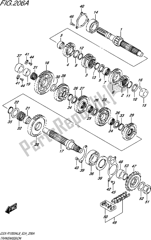 All parts for the Transmission of the Suzuki Gsx-r 1000 RZ 2018