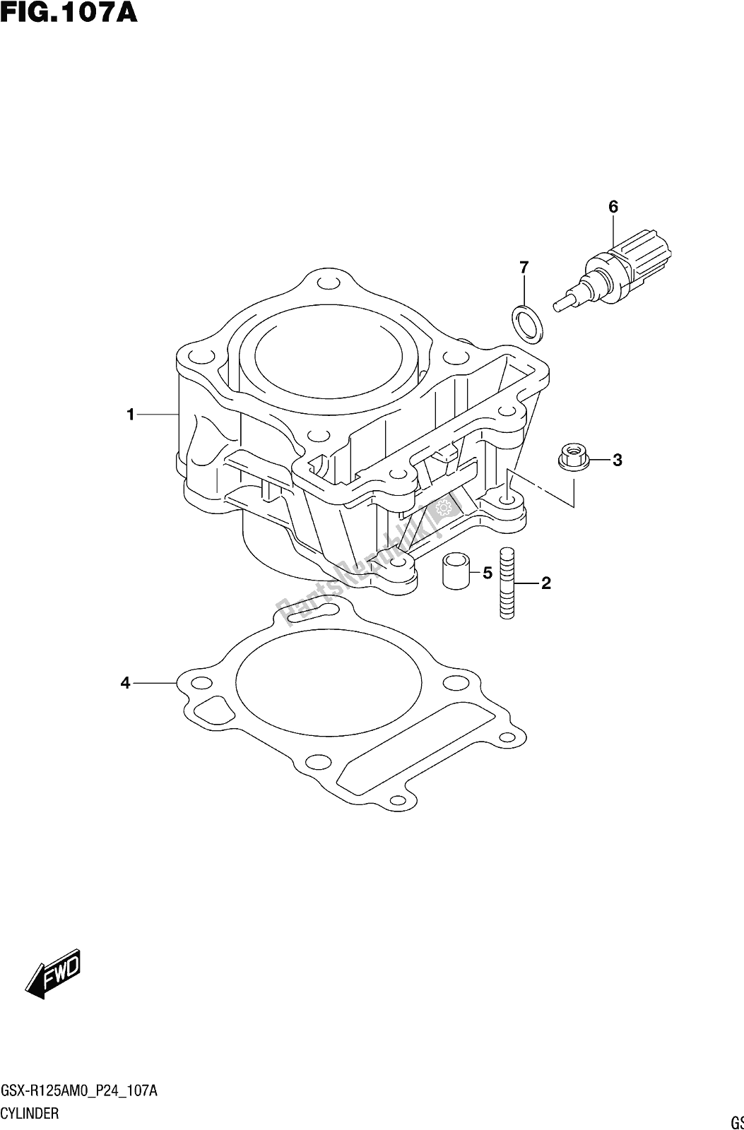 Toutes les pièces pour le Fig. 107a Cylinder du Suzuki Gsx-r 125A 2020