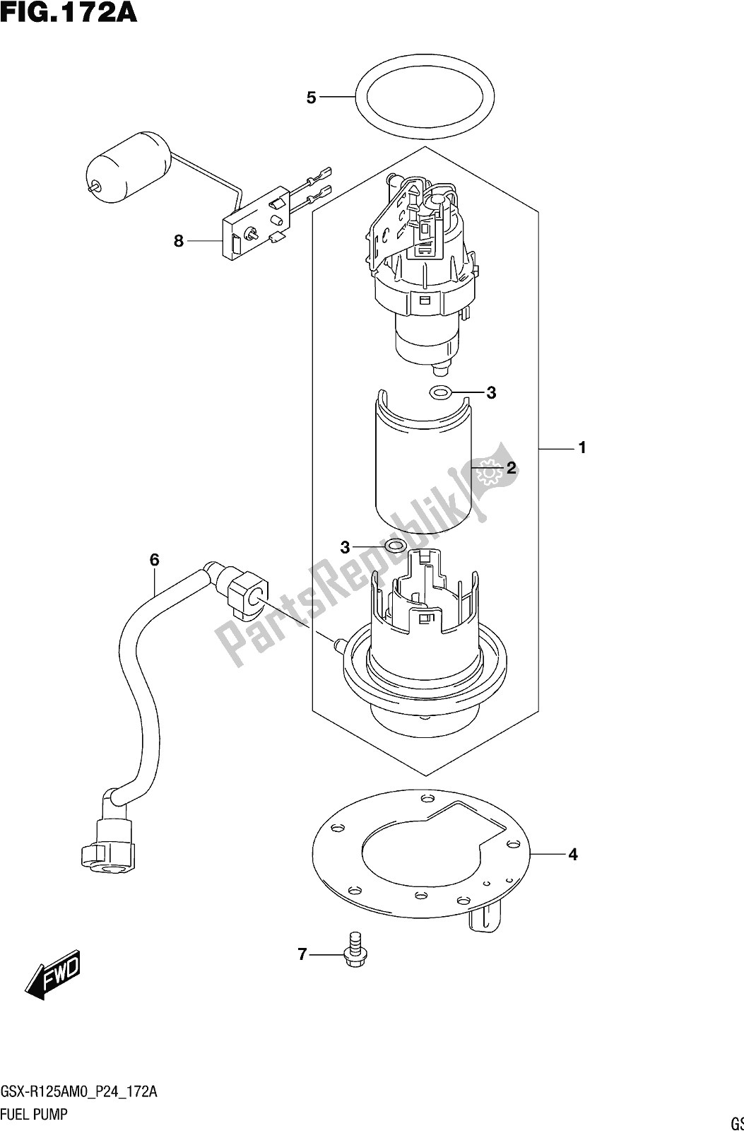 Tutte le parti per il Fig. 172a Fuel Pump del Suzuki Gsx-r 125A 2020