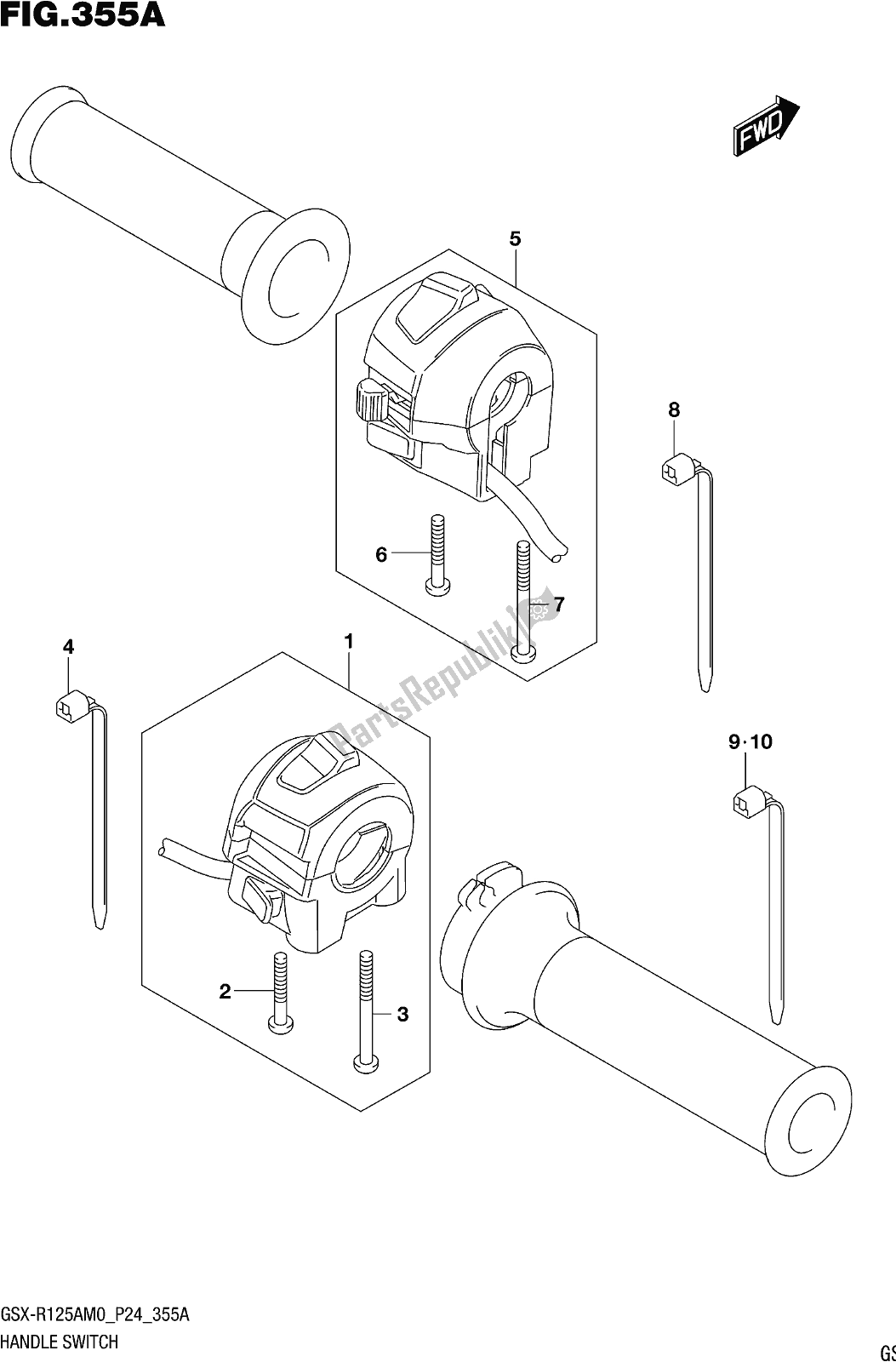 Tutte le parti per il Fig. 355a Handle Switch del Suzuki Gsx-r 125A 2020