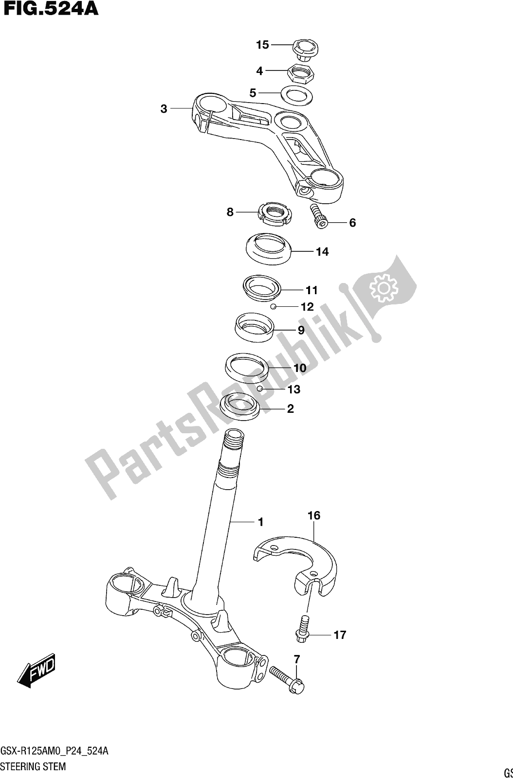 Tutte le parti per il Fig. 524a Steering Stem del Suzuki Gsx-r 125A 2020