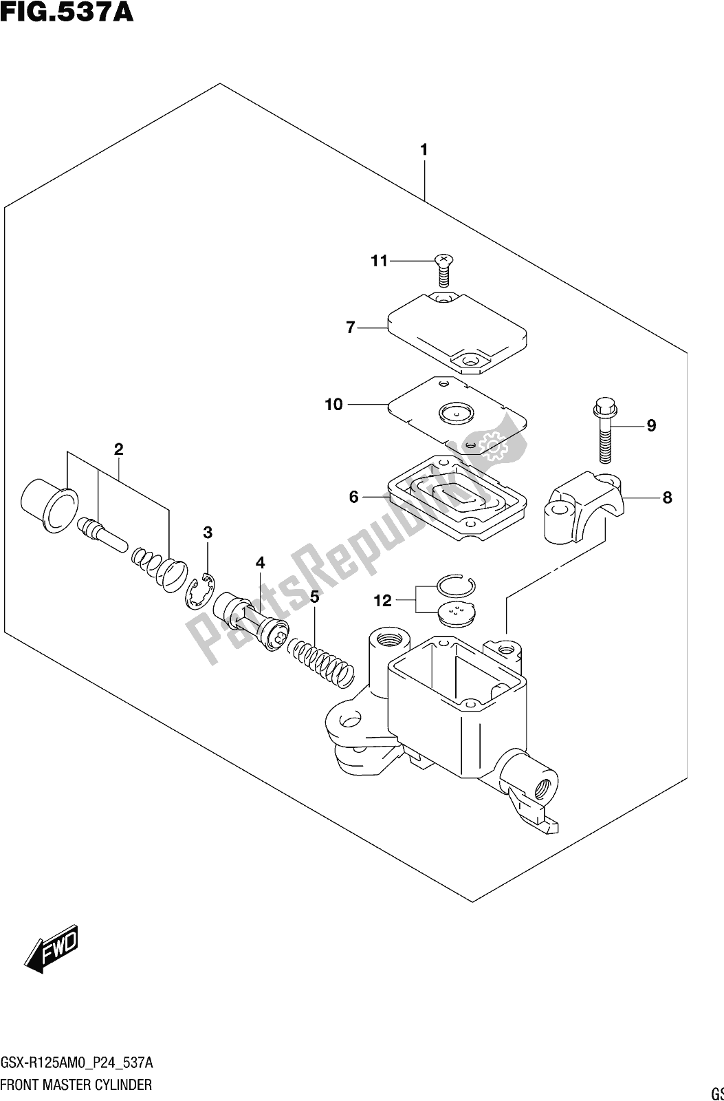 Tutte le parti per il Fig. 537a Front Master Cylinder del Suzuki Gsx-r 125A 2020