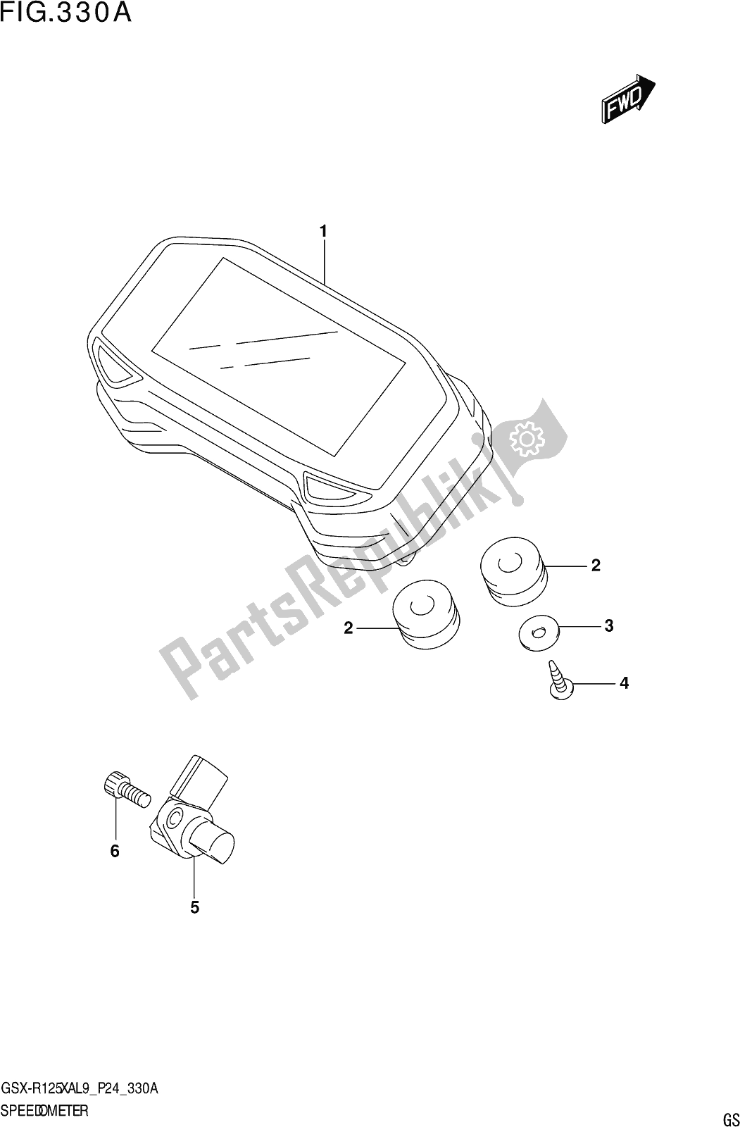 Tutte le parti per il Fig. 330a Speedometer del Suzuki Gsx-r 125 XA 2019