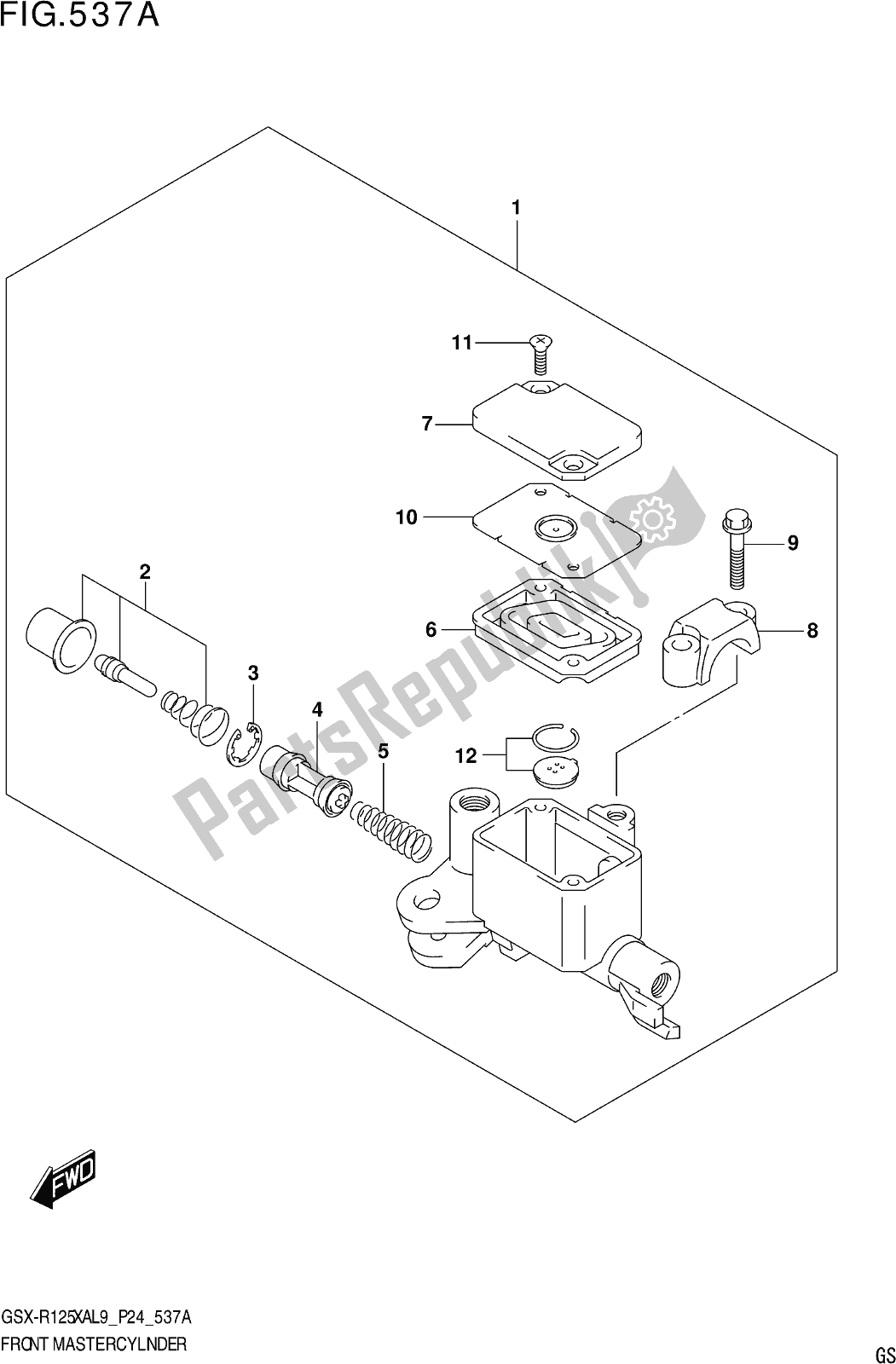 Tutte le parti per il Fig. 537a Front Master Cylinder del Suzuki Gsx-r 125 XA 2019