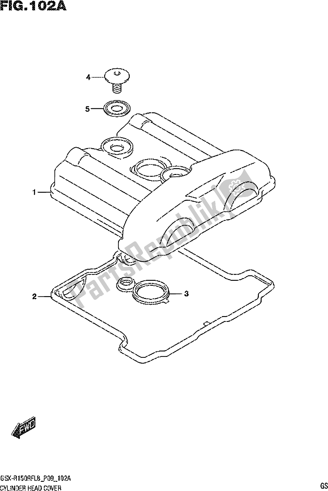 Tutte le parti per il Fig. 102a Cylinder Head Cover del Suzuki Gsx-r 150 RF 2018