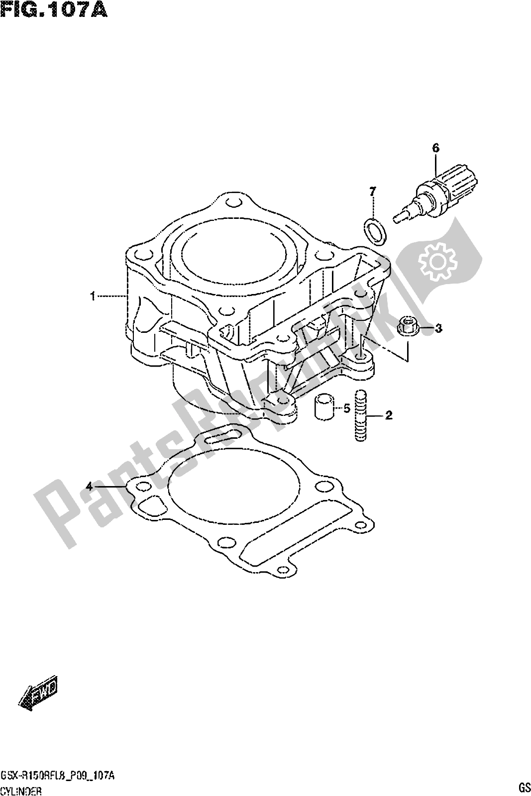 Toutes les pièces pour le Fig. 107a Cylinder du Suzuki Gsx-r 150 RF 2018