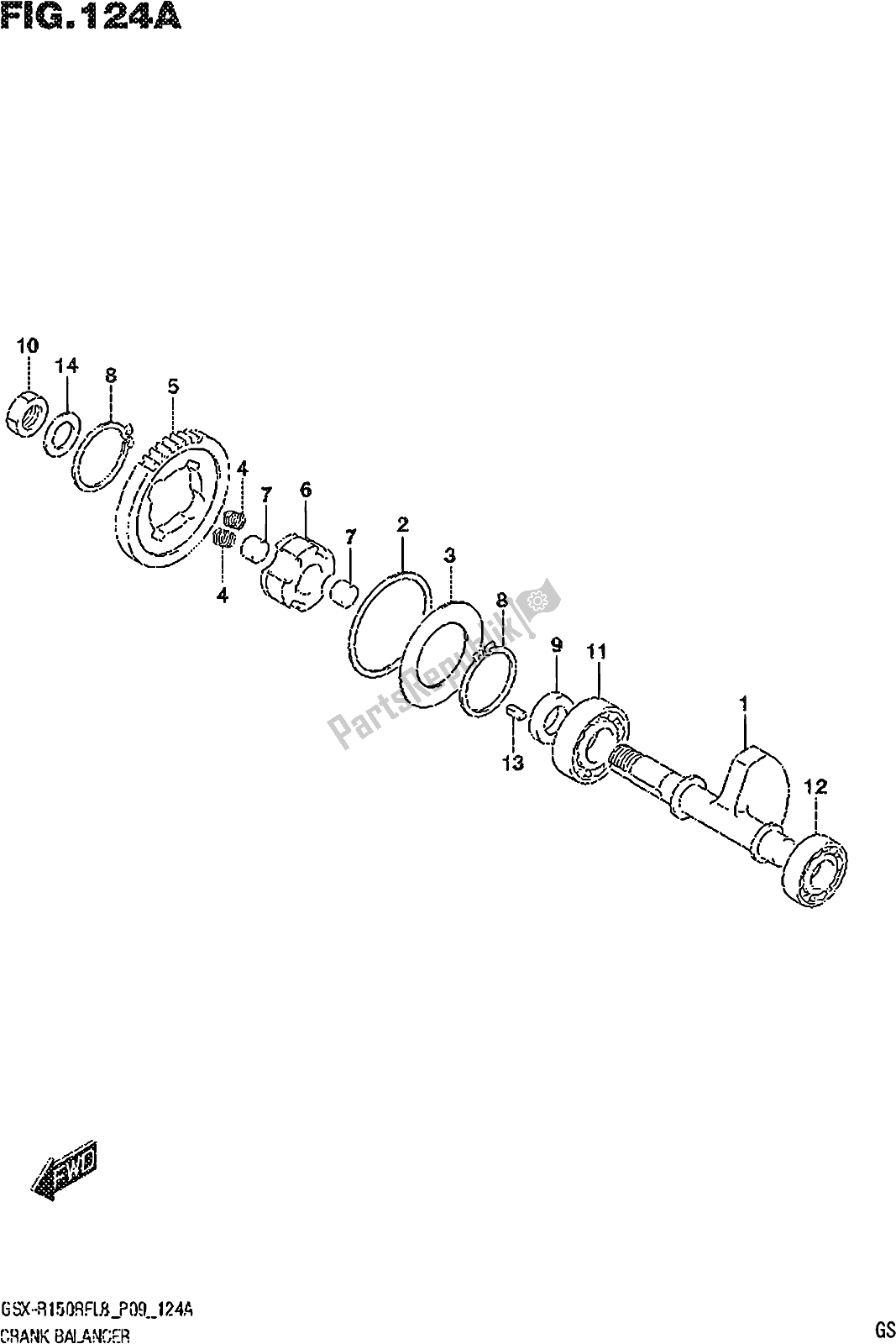 Tutte le parti per il Fig. 124a Crank Balancer del Suzuki Gsx-r 150 RF 2018