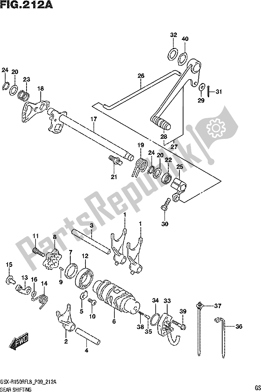 Toutes les pièces pour le Fig. 212a Gear Shifting du Suzuki Gsx-r 150 RF 2018