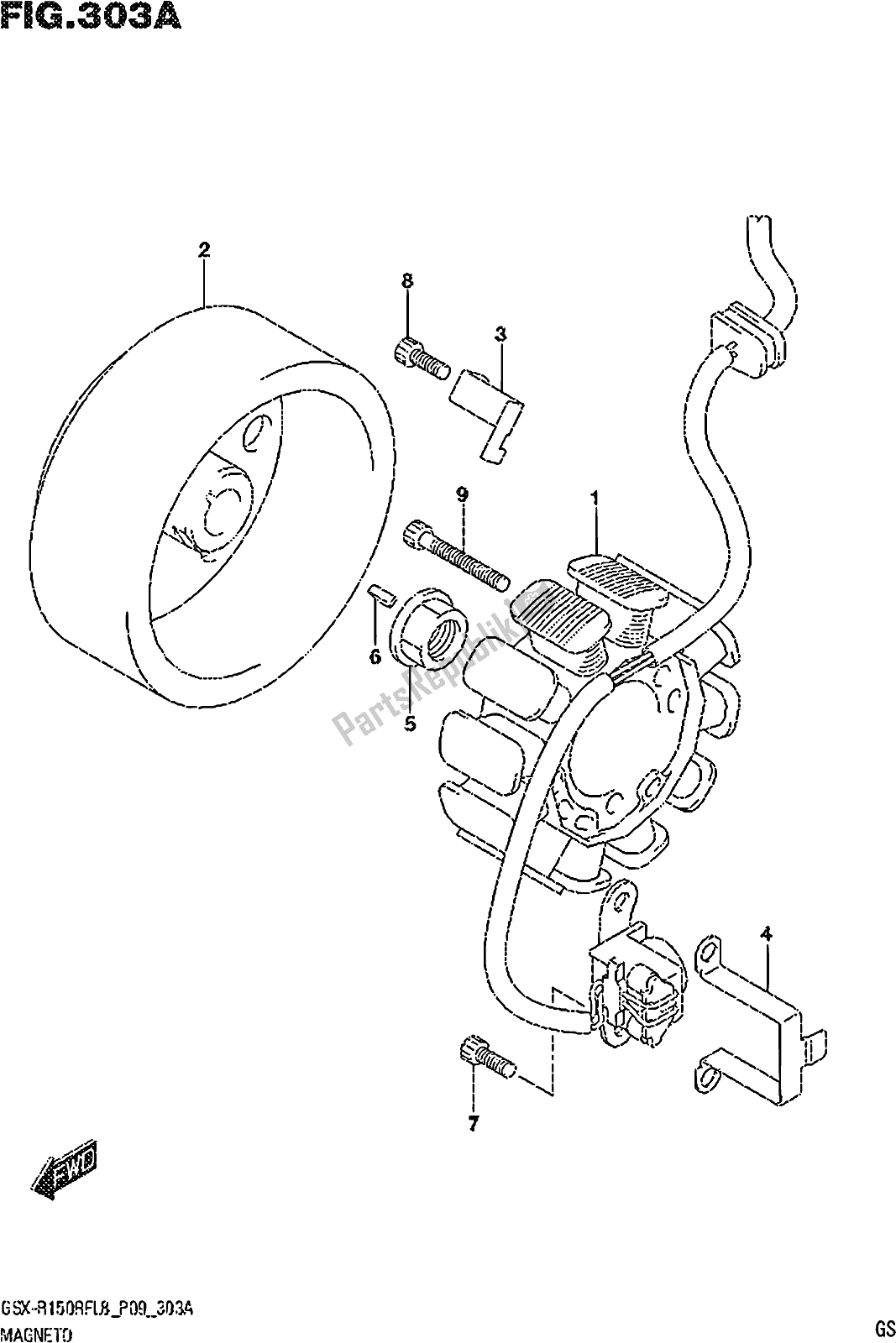 Todas las partes para Fig. 303a Magneto de Suzuki Gsx-r 150 RF 2018