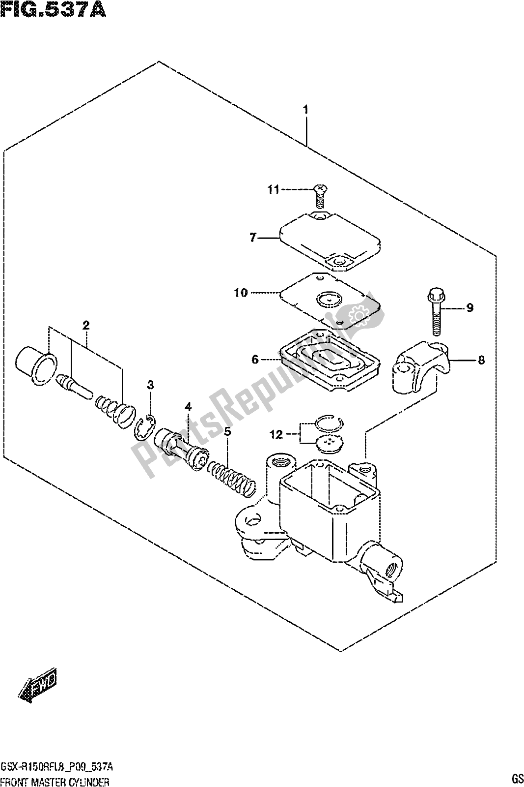 Wszystkie części do Fig. 537a Front Master Cylinder Suzuki Gsx-r 150 RF 2018