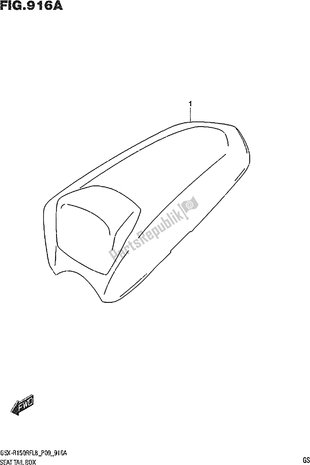 All parts for the Fig. 916a Seat Tail Box (optional) (gsx-r150rfl8 P09) of the Suzuki Gsx-r 150 RF 2018