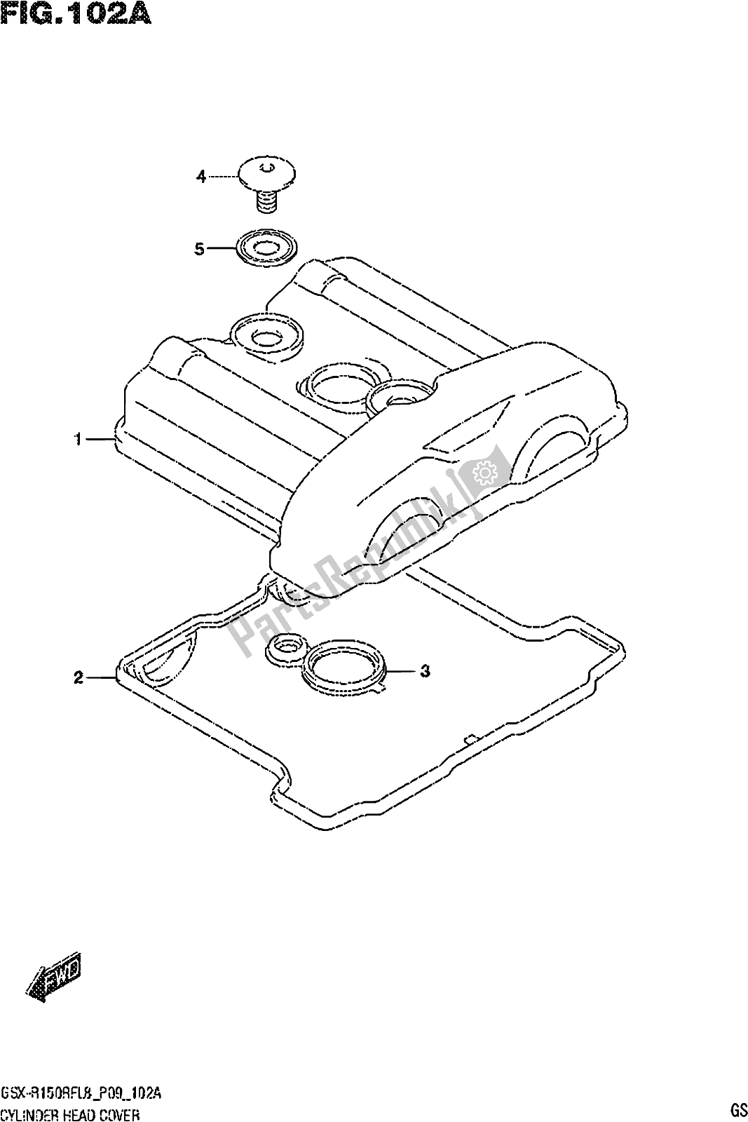 Tutte le parti per il Fig. 102a Cylinder Head Cover del Suzuki Gsx-r 150 RFX 2018