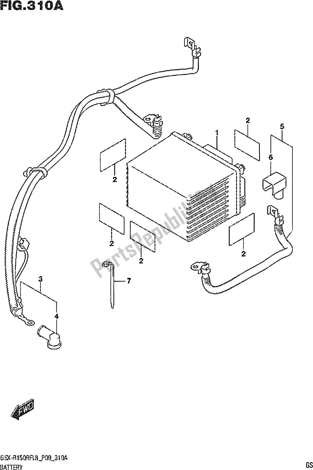 Tutte le parti per il Fig. 310a Battery del Suzuki Gsx-r 150 RFX 2018