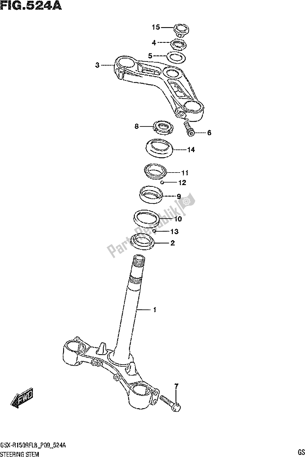 Tutte le parti per il Fig. 524a Steering Stem del Suzuki Gsx-r 150 RFX 2018