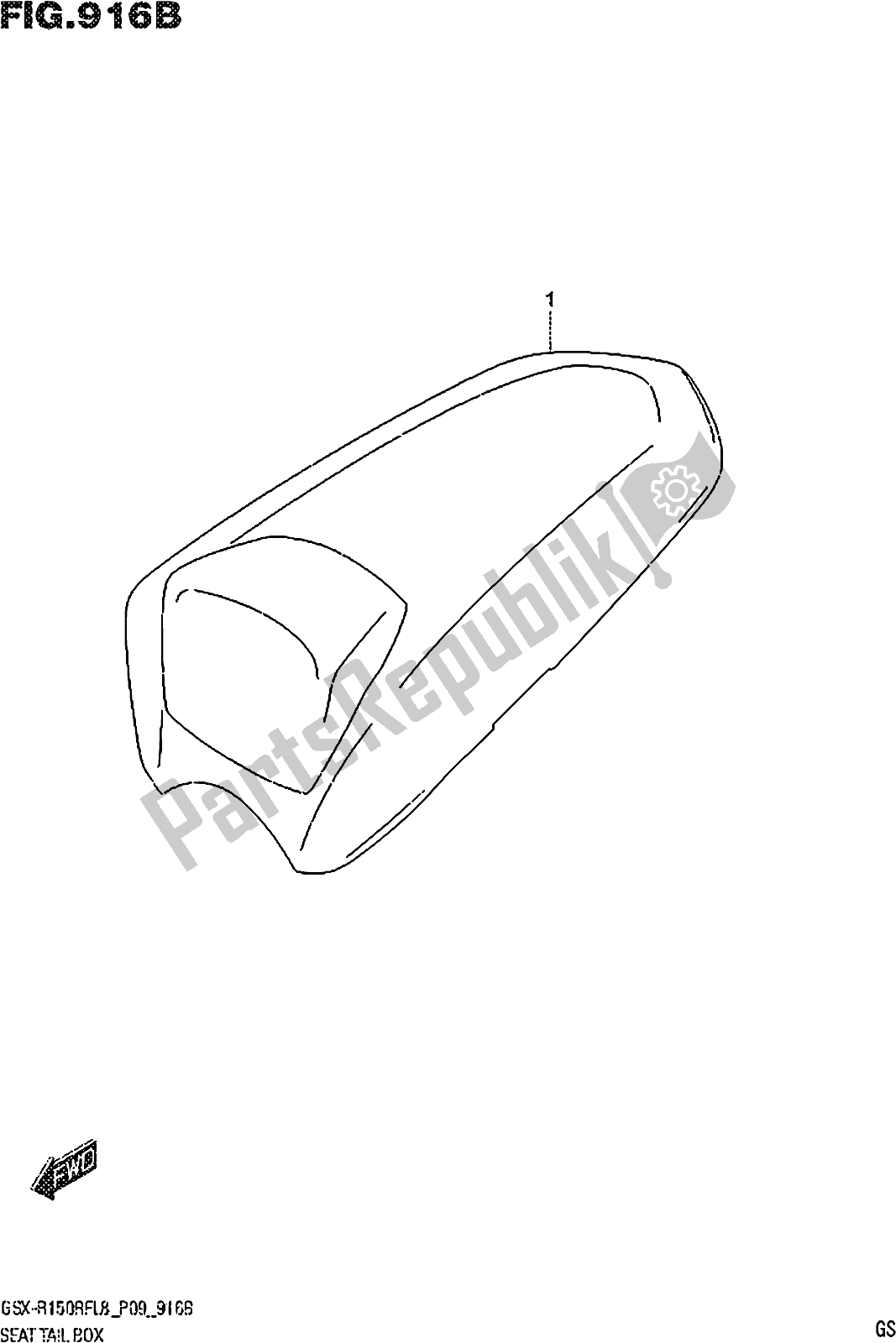 Tutte le parti per il Fig. 916b Seat Tail Box (optional) (gsx-r150rfxl8 P09) del Suzuki Gsx-r 150 RFX 2018