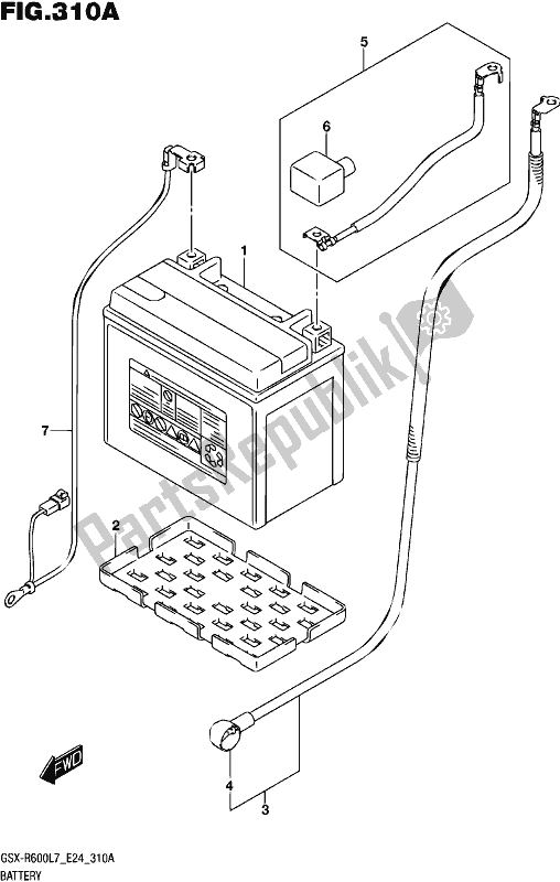 All parts for the Battery of the Suzuki Gsx-r 600 2017