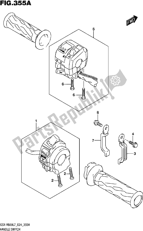 All parts for the Handle Switch of the Suzuki Gsx-r 600 2017