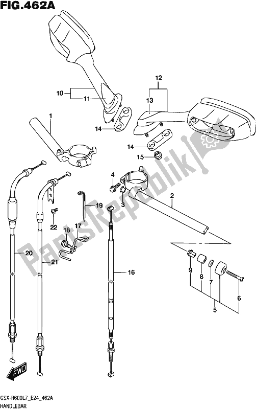 All parts for the Handlebar of the Suzuki Gsx-r 600 2017