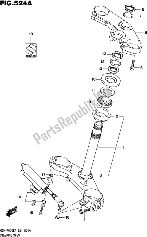 All parts for the Steering Stem of the Suzuki Gsx-r 600 2017