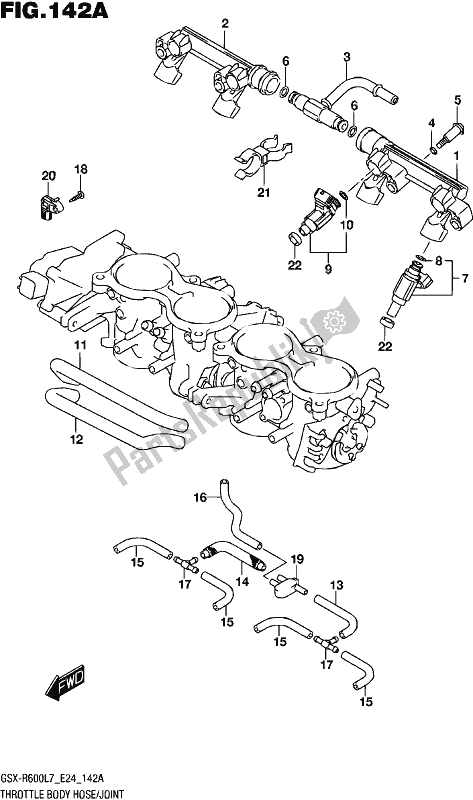 All parts for the Throttle Body Hose/joint of the Suzuki Gsx-r 600 2017