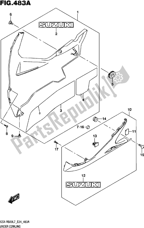 Toutes les pièces pour le Sous Capot du Suzuki Gsx-r 600 2017