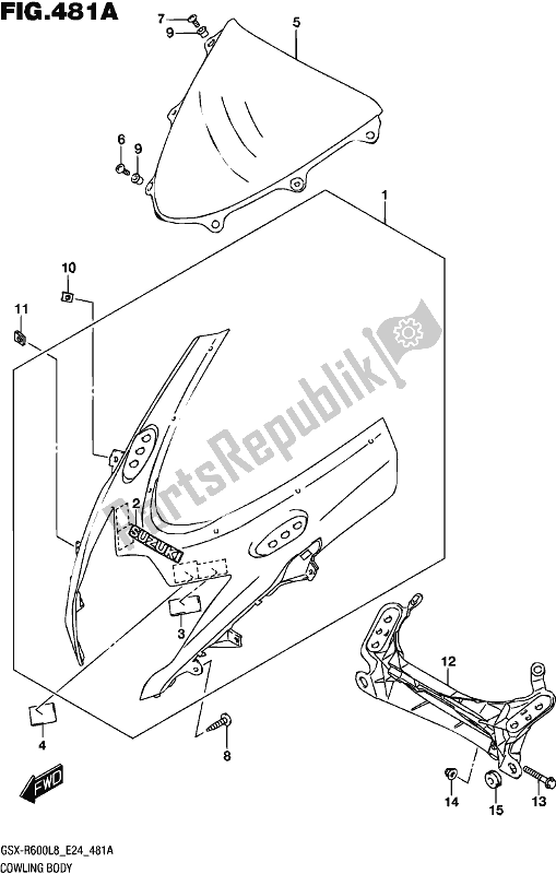 Toutes les pièces pour le Corps De Capotage du Suzuki Gsx-r 600 2018