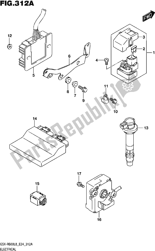 All parts for the Electrical of the Suzuki Gsx-r 600 2018