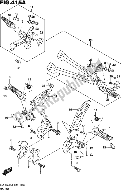 Toutes les pièces pour le Repose Pieds du Suzuki Gsx-r 600 2018