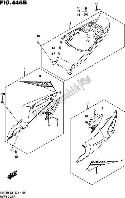 All parts for the Frame Cover (qeb,bne) of the Suzuki Gsx-r 600 2018